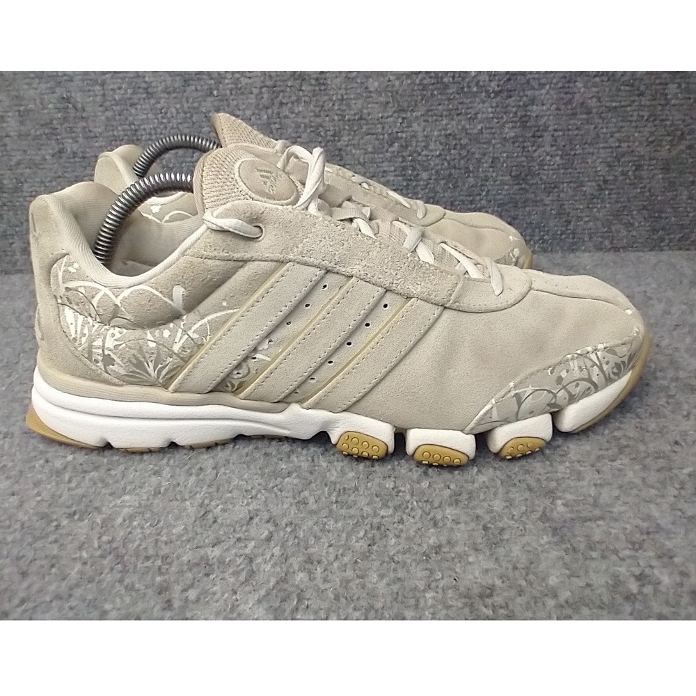 Adidas ClimaCool Sneakers Women Size 9 Tan Suede Floral Graphics 077003